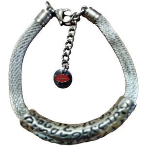 BRACELET by SEGA Leopard ENGRAVED  MESH adjustable 7-8"